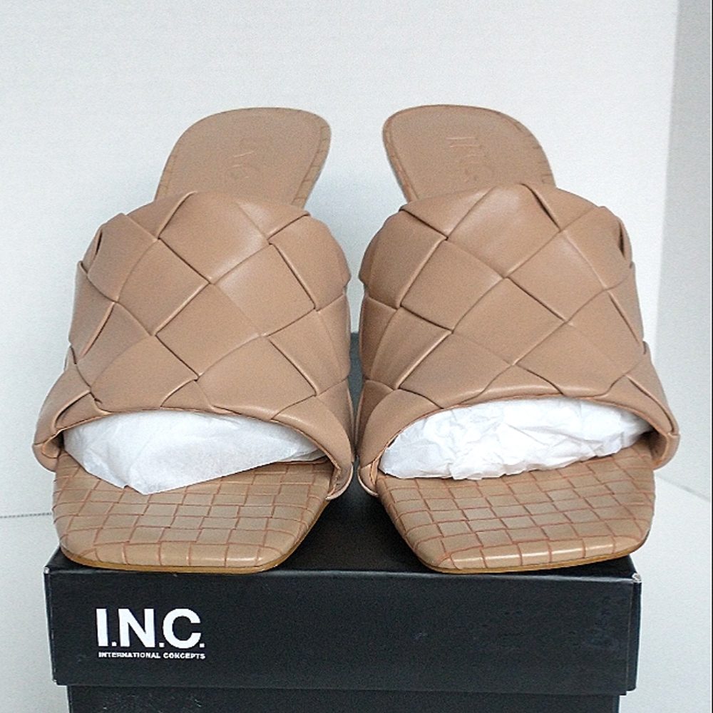 New w/Box Inc International Concepts Liah Braided Vegan Leather Dress Mules - Picture 5 of 10